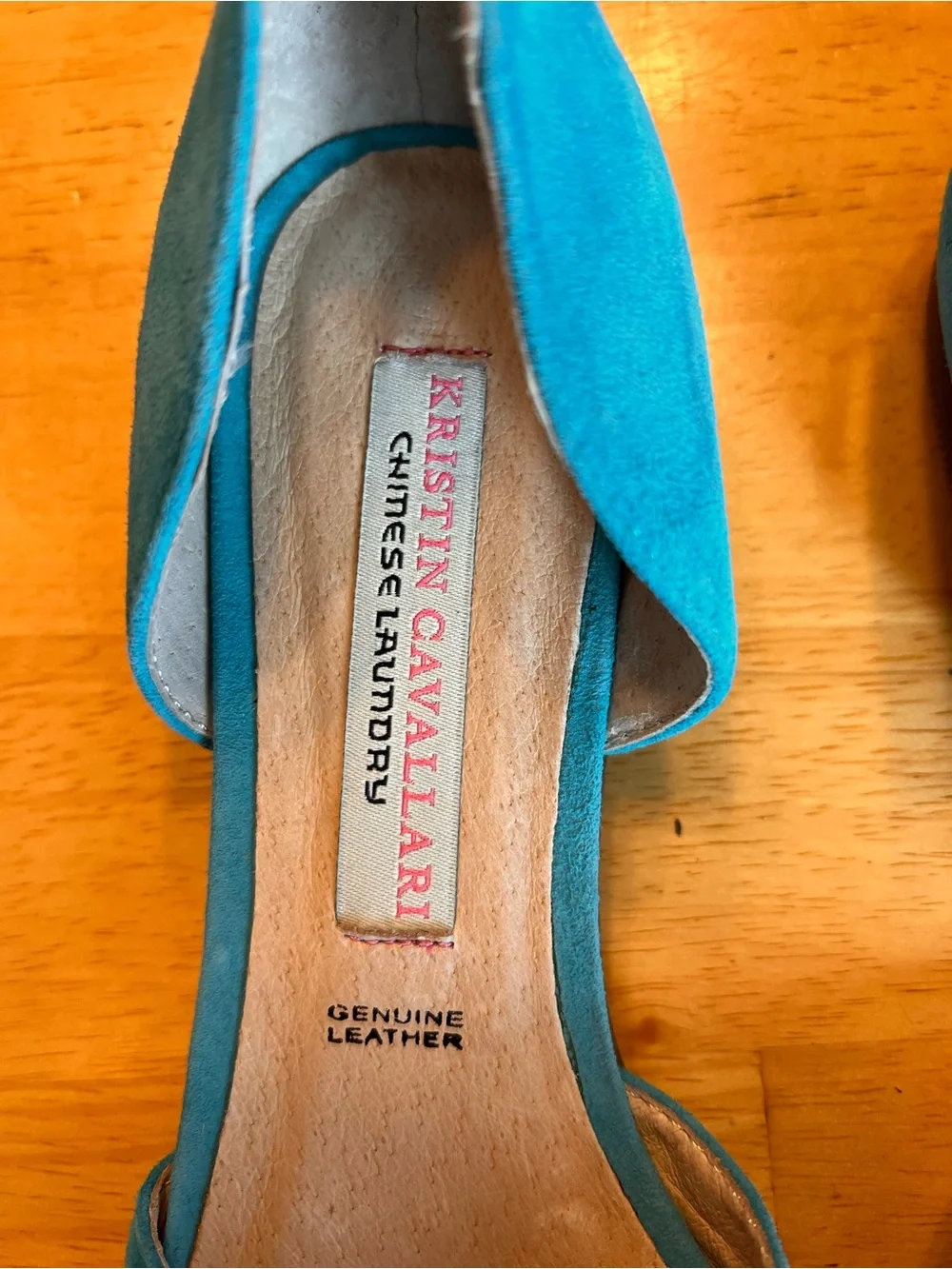 Teal Suede Pointed D'Orsay Flats Chinese Laundry Kristin Cavalleri 7.5 nwot